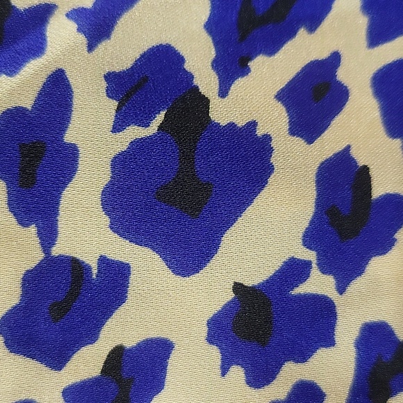 BAR III Blue Beige Black Animal Print Exposed Racer Back Zipper Dress - Picture 6 of 14